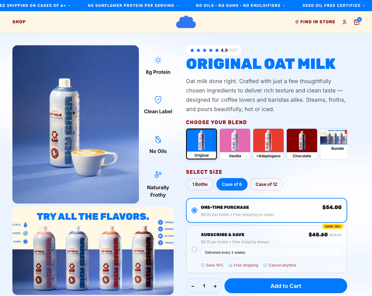 Sky Barn: Oat milk that reads like a brand, not a beverage.